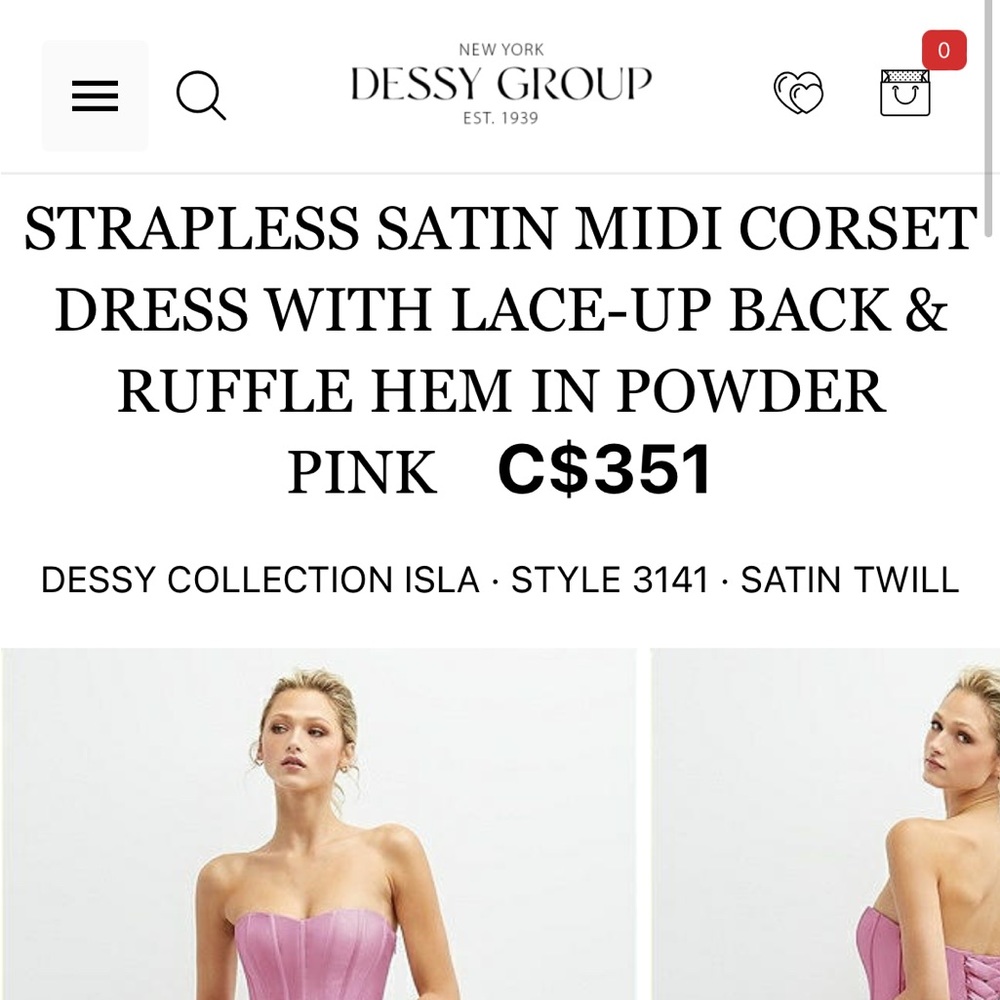 DESSY PINK DRESS. Worn once